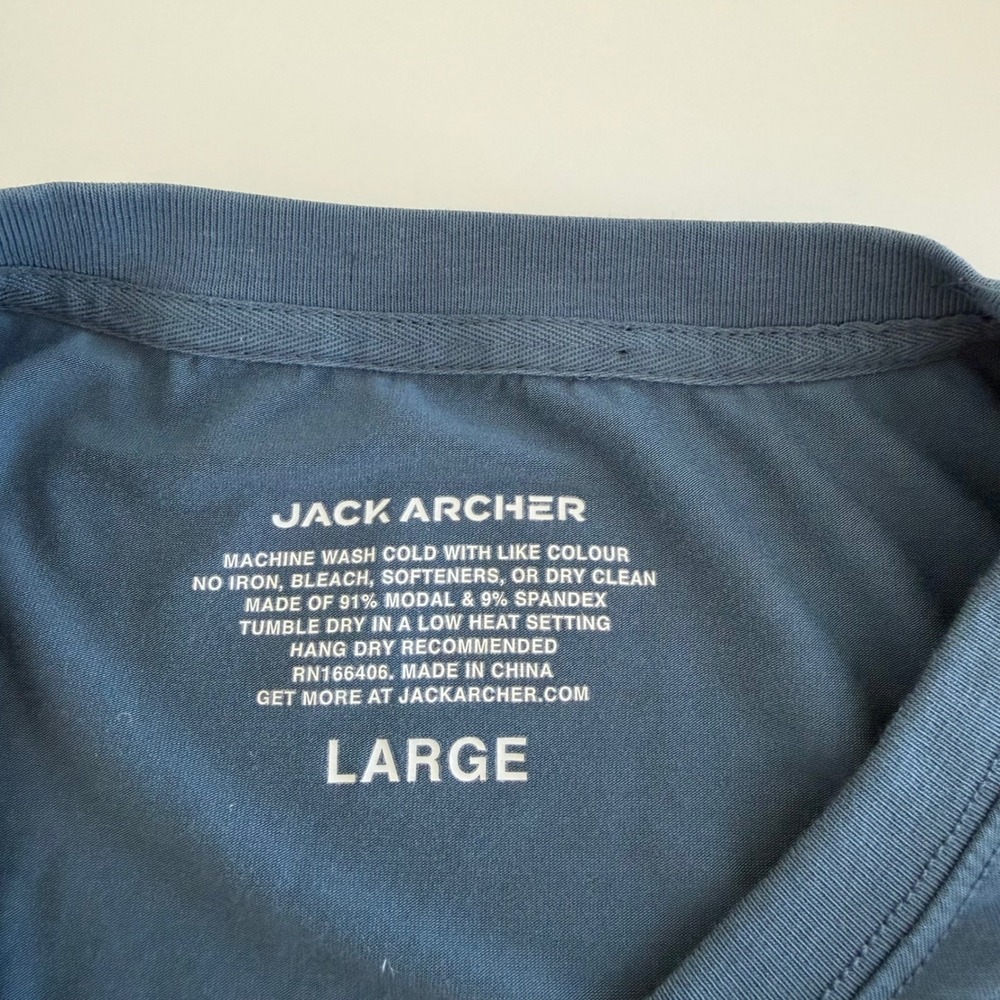 Jack Archer Anytime Blue Short Sleeve TShirt Men's Large‎ - Picture 4 of 6